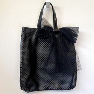 Red Valentino Tulle Bow Black Polka Dot Tote handbag
